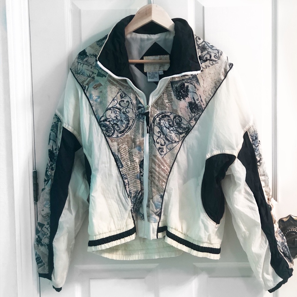 80s/ 90s | Vintage Unisex Windbreaker Jacket | L